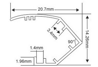 (image for) LED Aluminium Profile LED Strip Light Aluminium Profile 1M V Flat Type Rail Aluminium